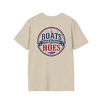 Boats and Hoes Badge Full Color Front & Back Tee – Hoes Clothes