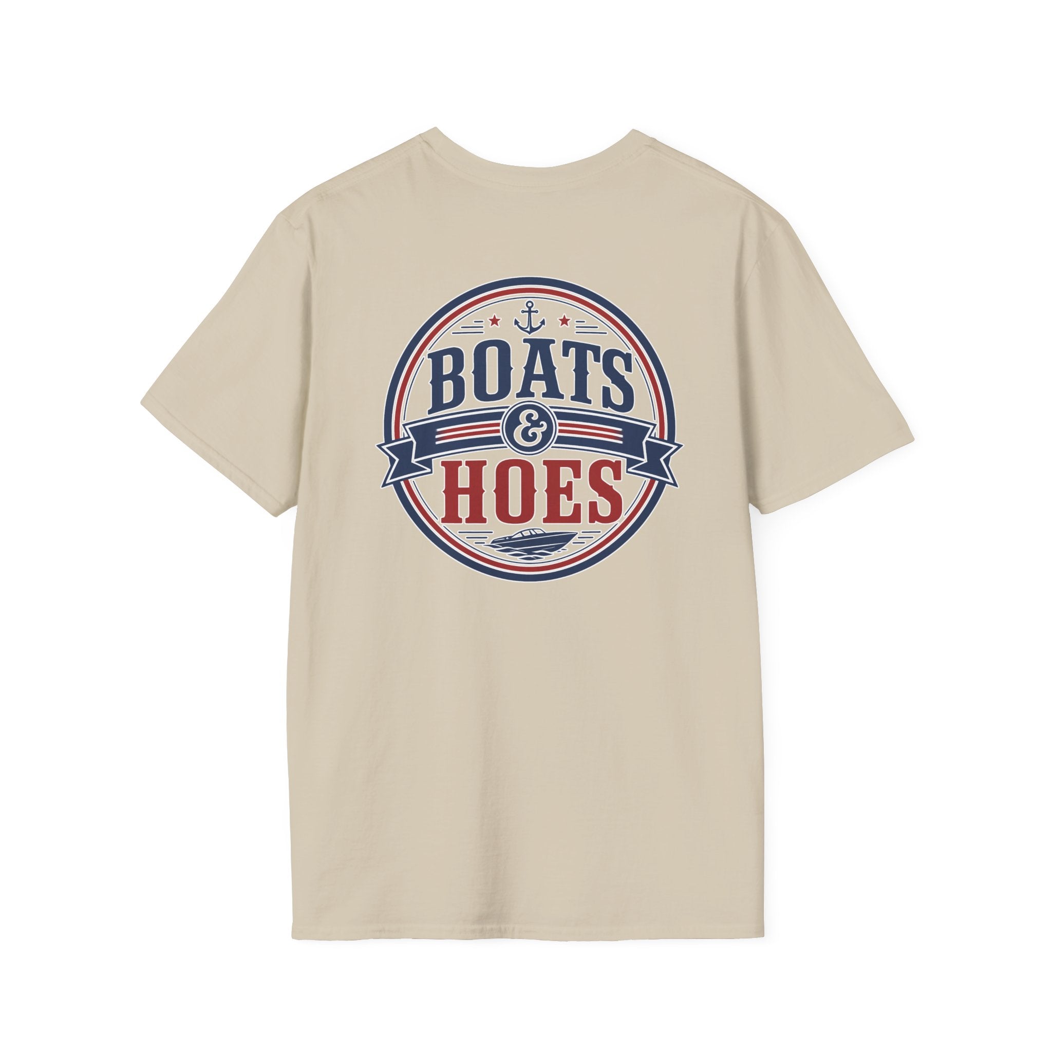 Boats and Hoes Badge Full Color Front & Back Tee – Hoes Clothes