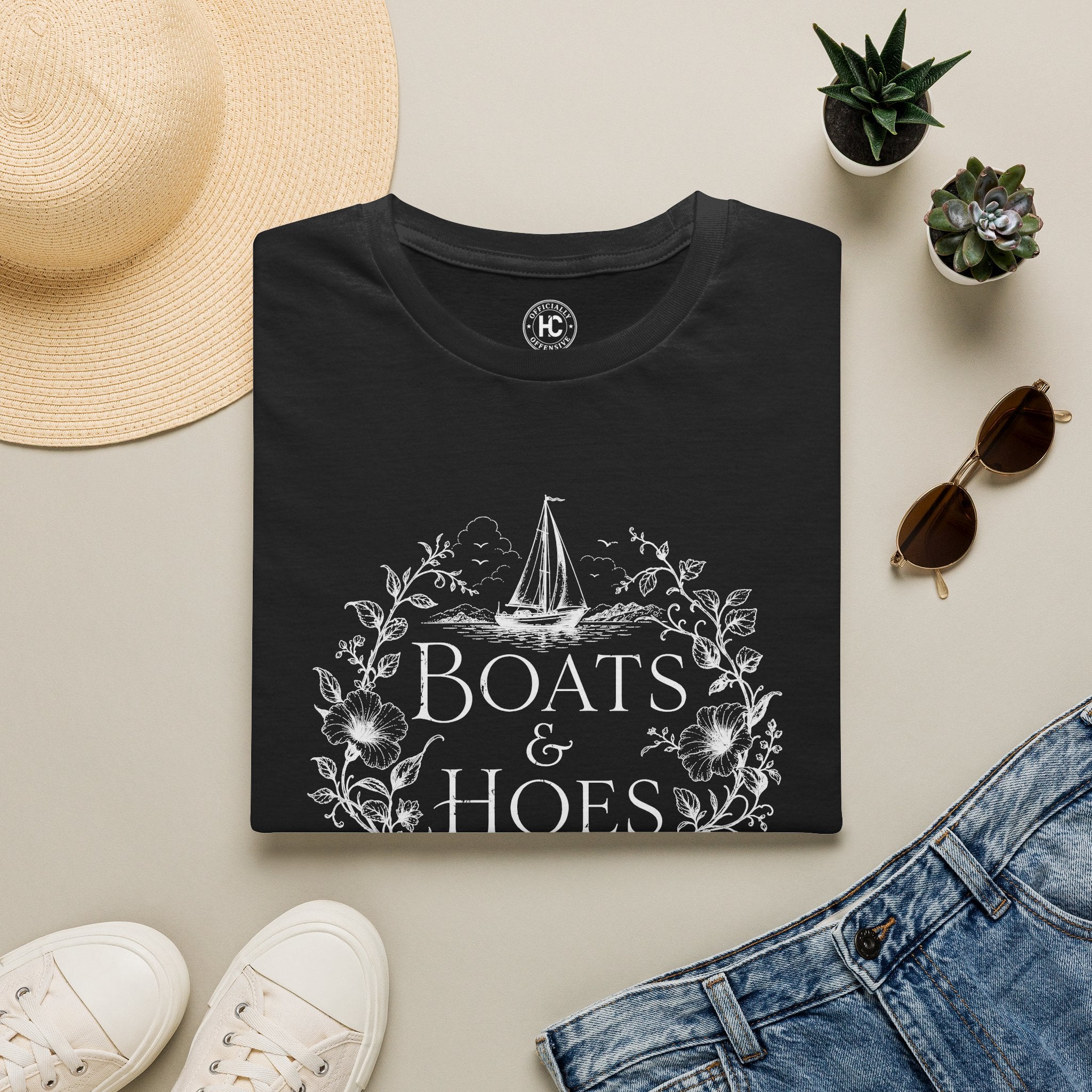 Boats and Hoes Botanical Front Only Tee – Hoes Clothes