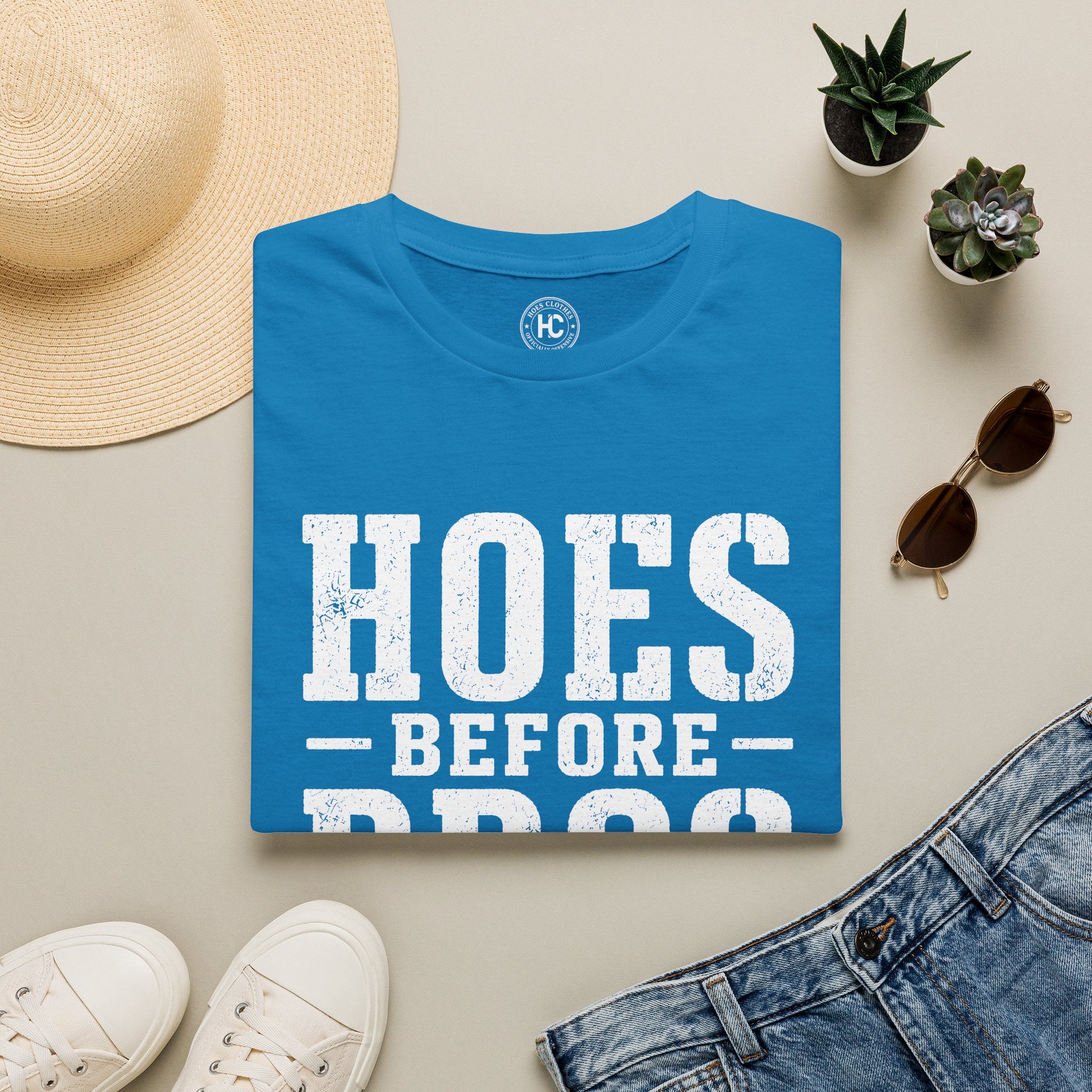 Hoes Before Bros Champagne Large Front Print Tee – Hoes Clothes