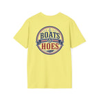 Boats and Hoes Badge Full Color Front & Back Tee – Hoes Clothes