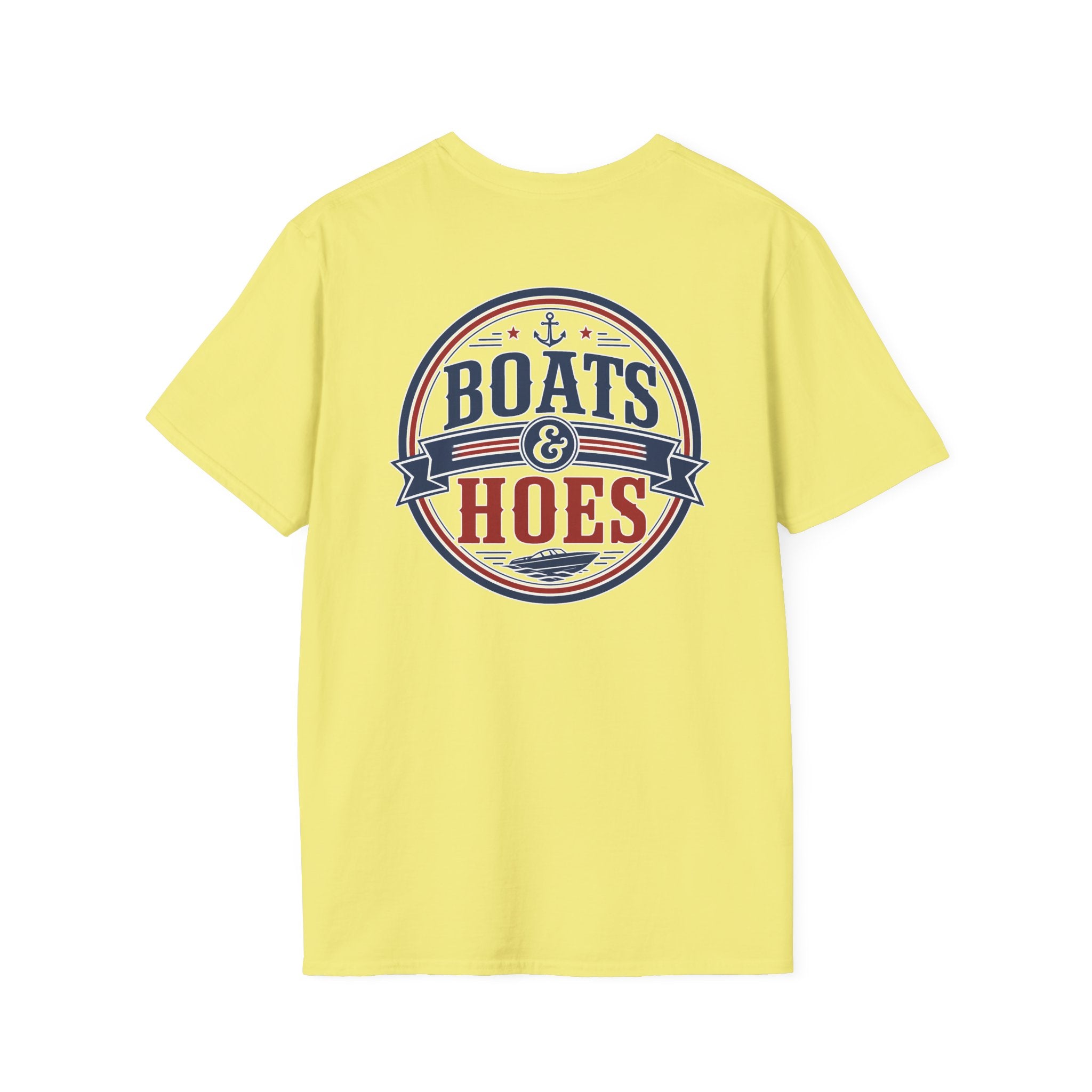 Boats and Hoes Badge Full Color Front & Back Tee – Hoes Clothes