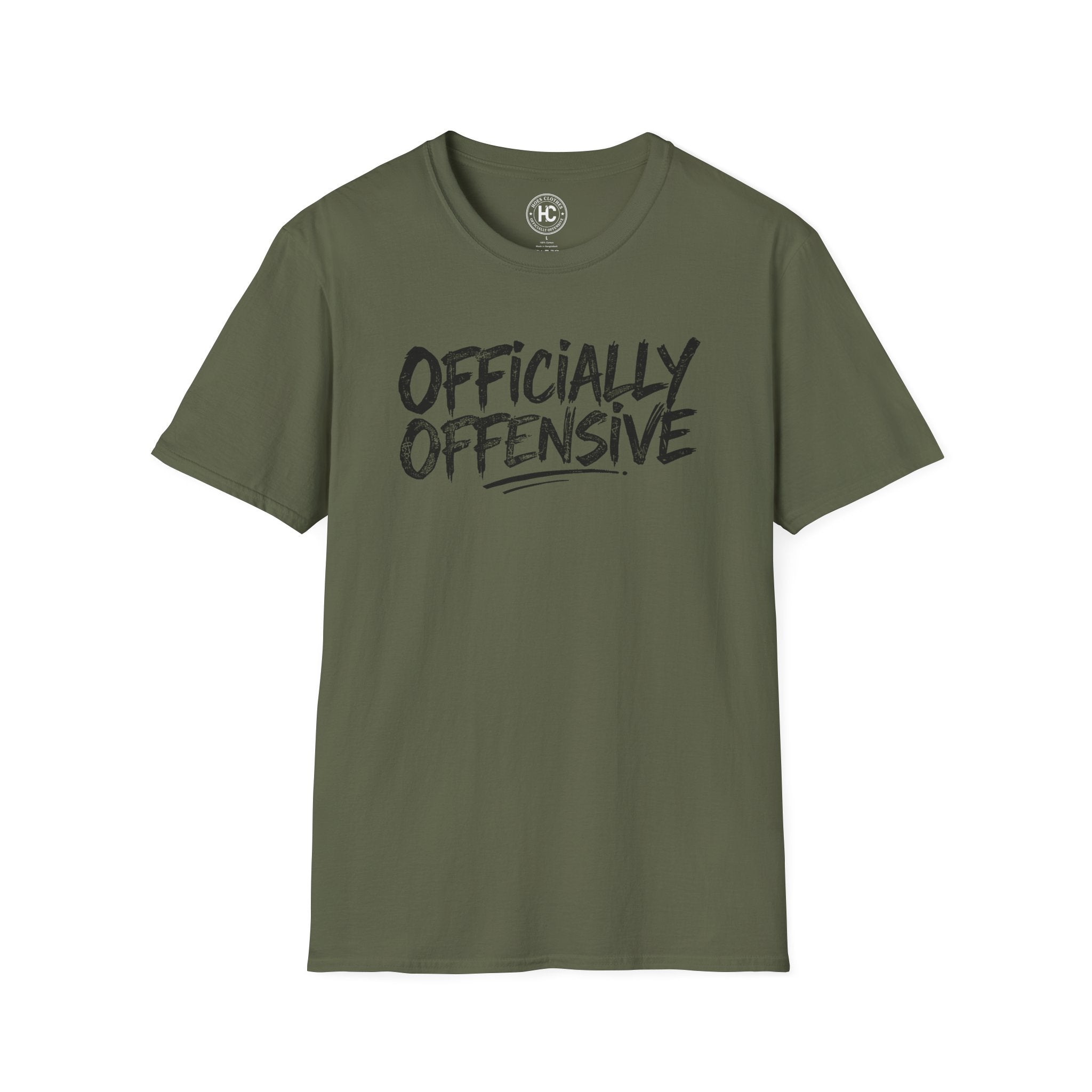 Officially Offensive Distressed Brush Large Front Print Tee – Hoes Clothes