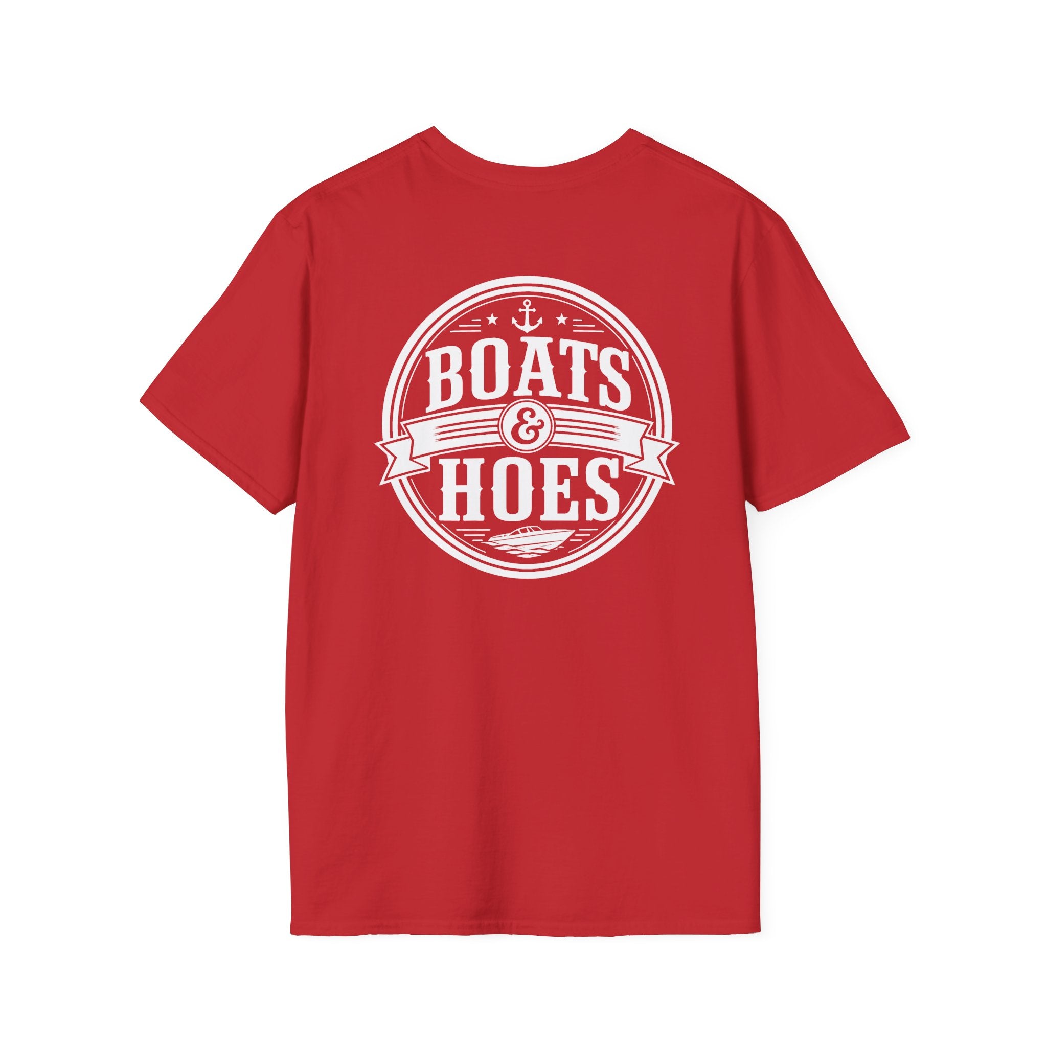 Boats and Hoes Badge Front & Back Print Tee – Hoes Clothes