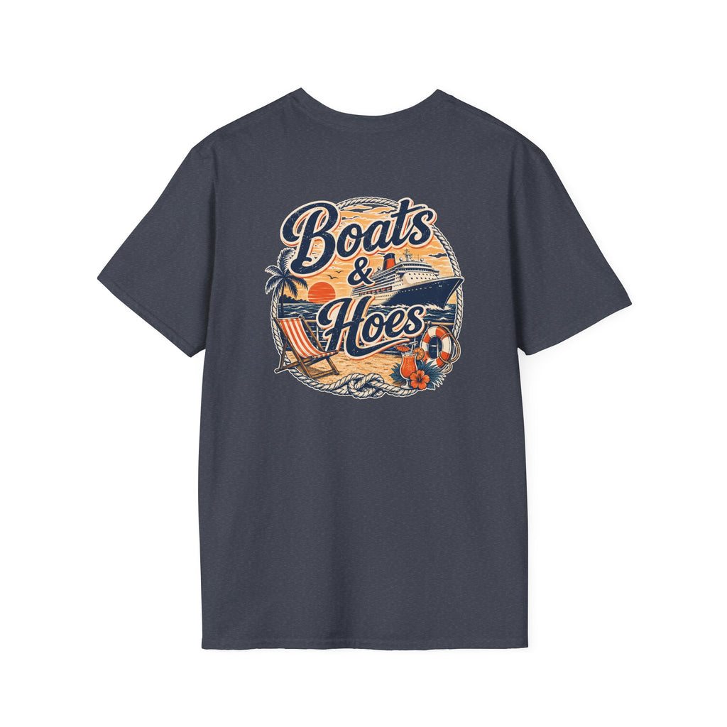 Boats and Hoes Sunset Cruising Left Chest Full Back Print Tee – Hoes Clothes