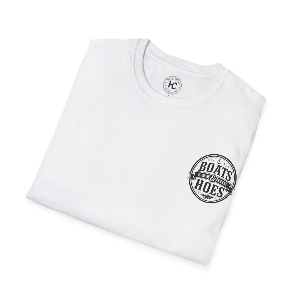 Boats and Hoes Badge Front & Back Print Tee – Hoes Clothes
