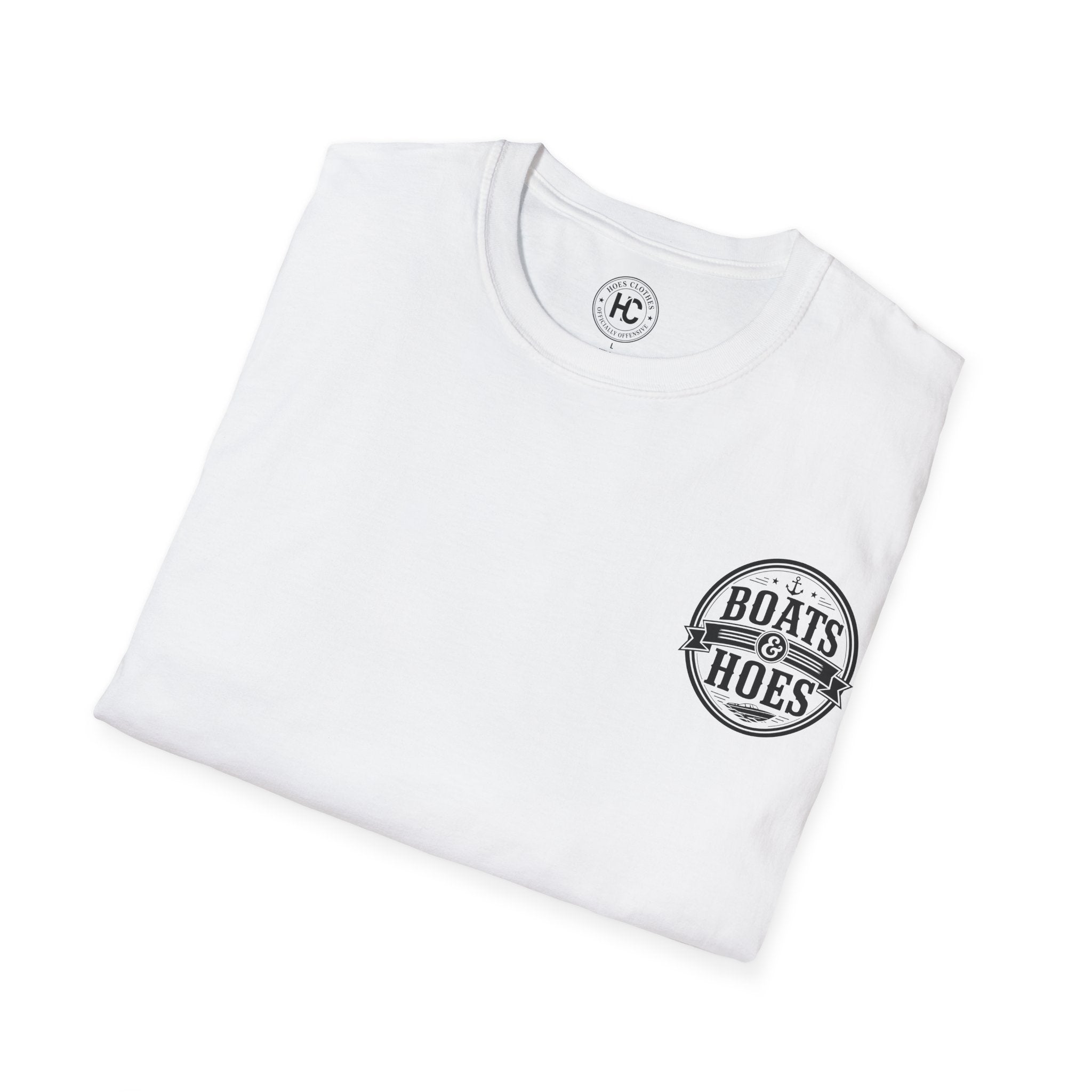 Boats and Hoes Badge Front & Back Print Tee – Hoes Clothes