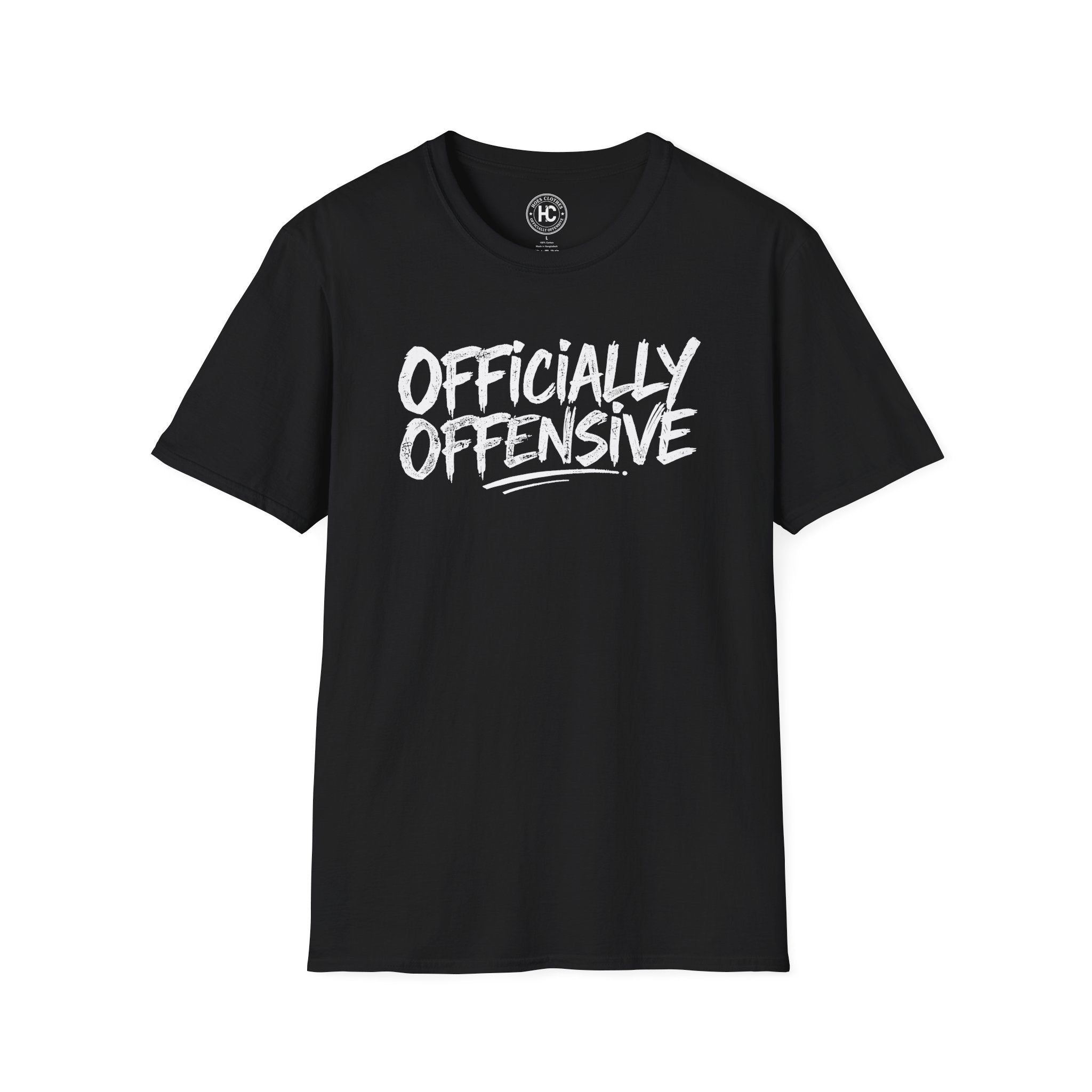 Officially Offensive Distressed Brush Large Front Print Tee – Hoes Clothes