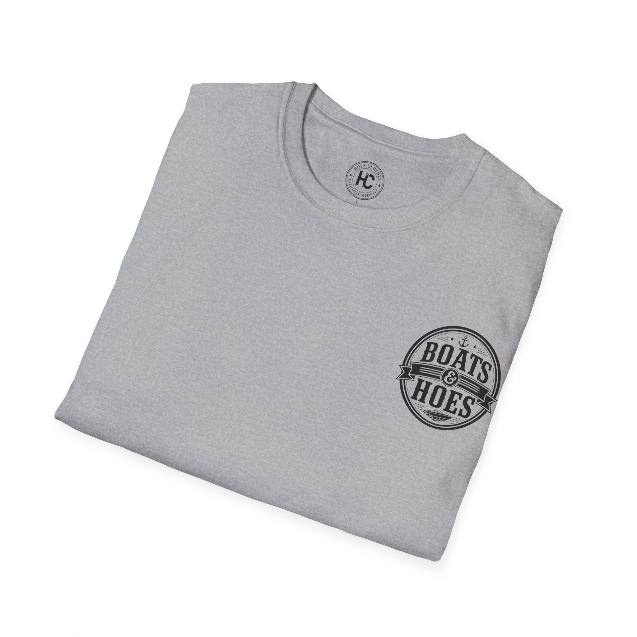 Boats and Hoes Badge Front & Back Print Tee – Hoes Clothes