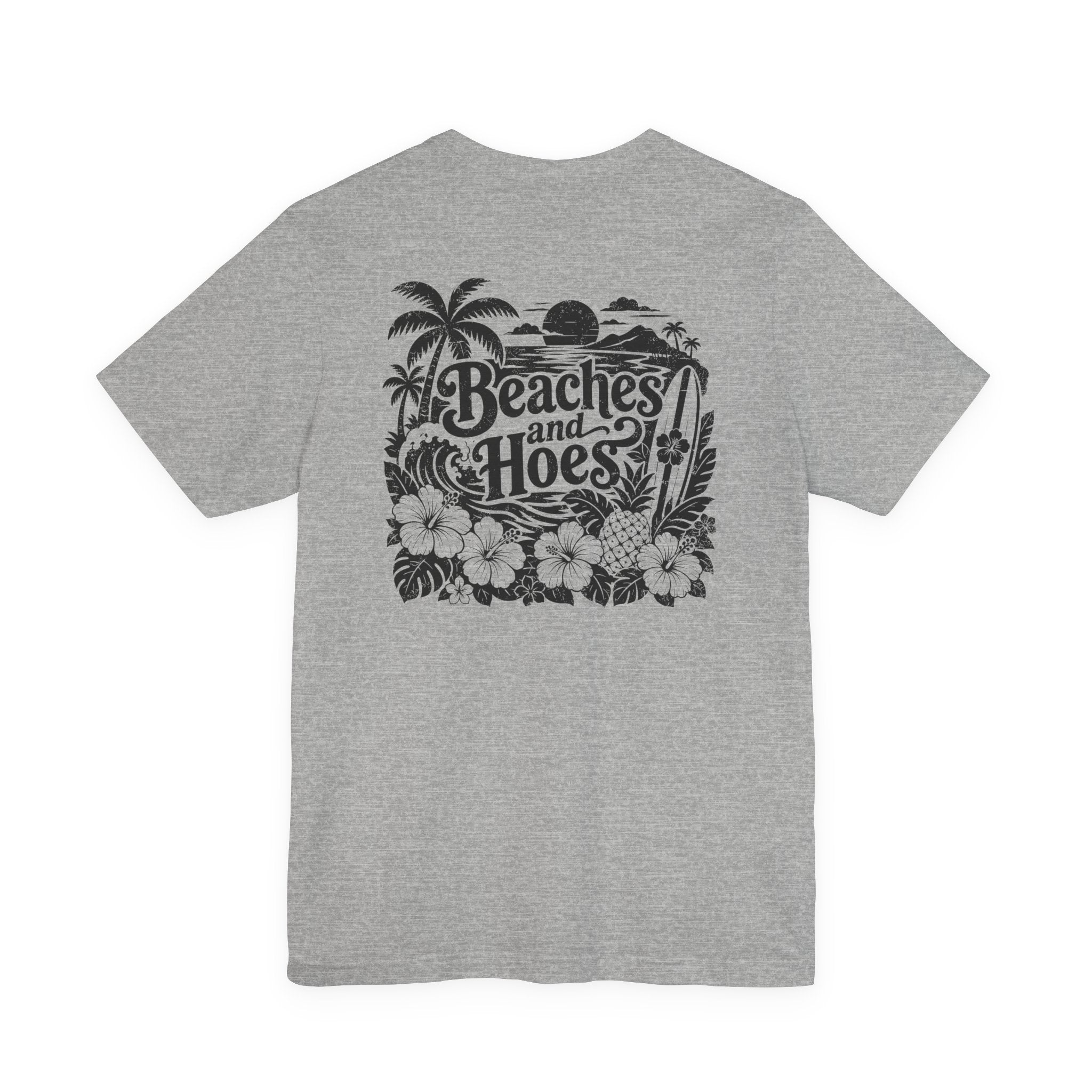 Beaches and Hoes B&W Left Chest Full Back Print Tee – Hoes Clothes