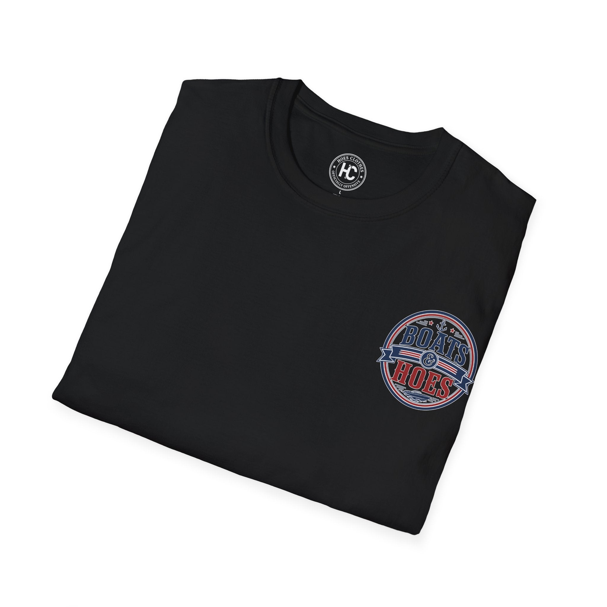 Boats and Hoes Badge Full Color Front & Back Tee – Hoes Clothes
