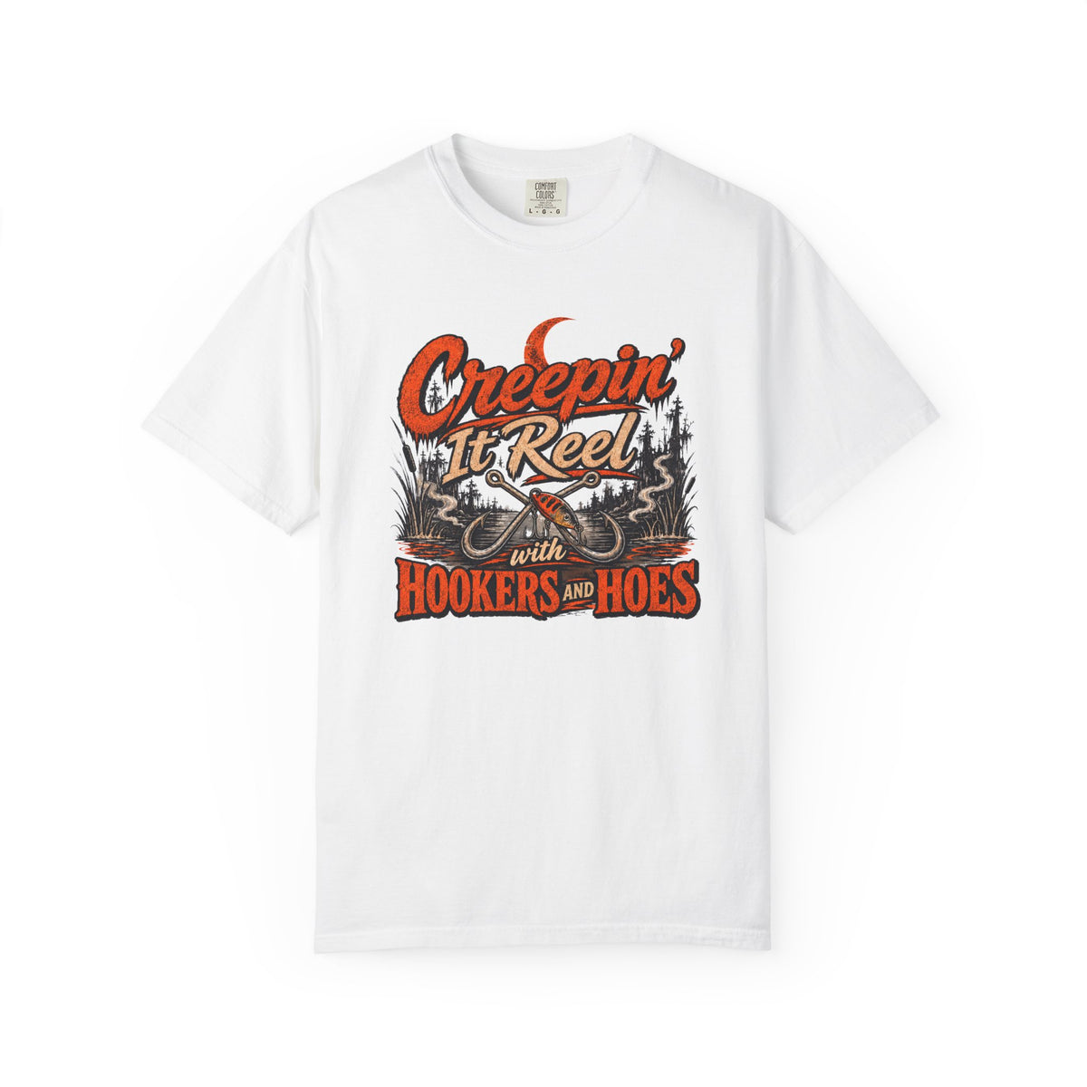 Creepin’ It Reel with Hookers and Hoes Fishing Tee