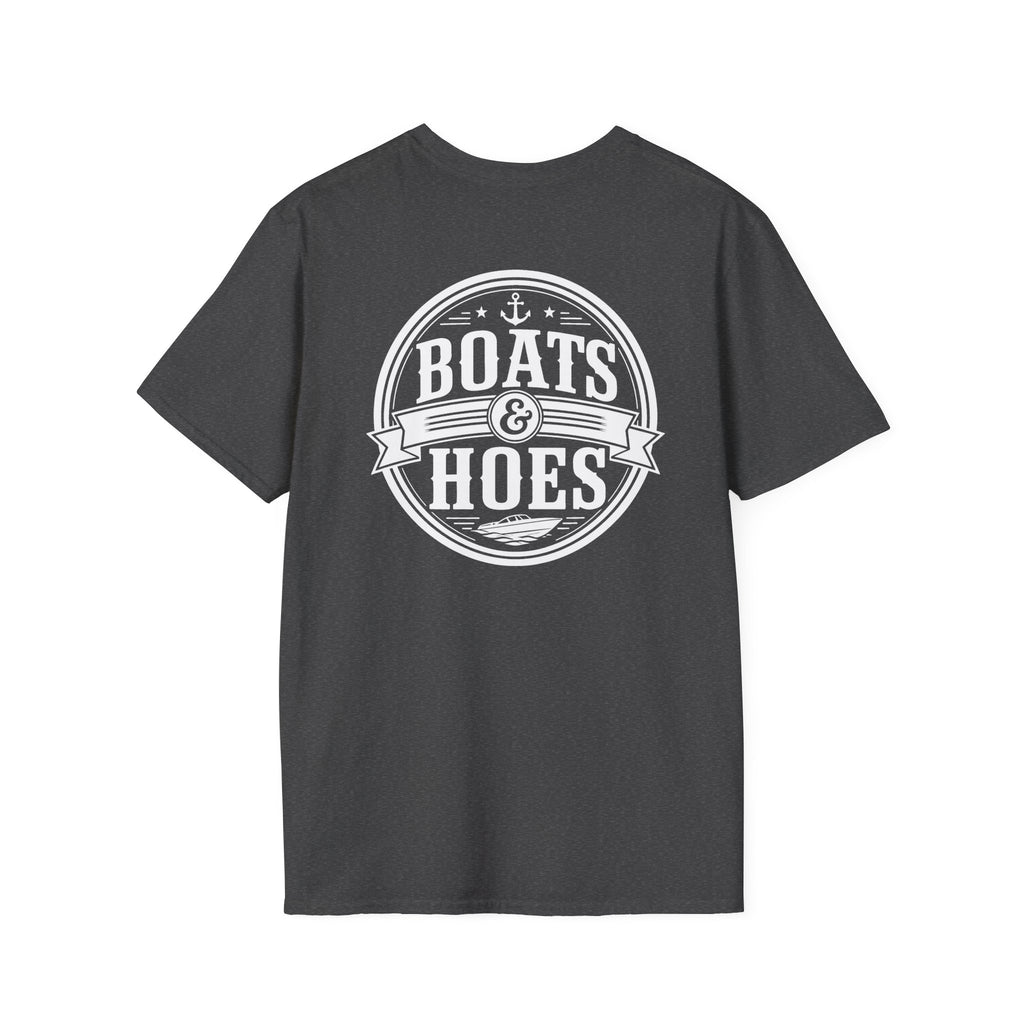 Boats and Hoes Badge Front & Back Print Tee – Hoes Clothes