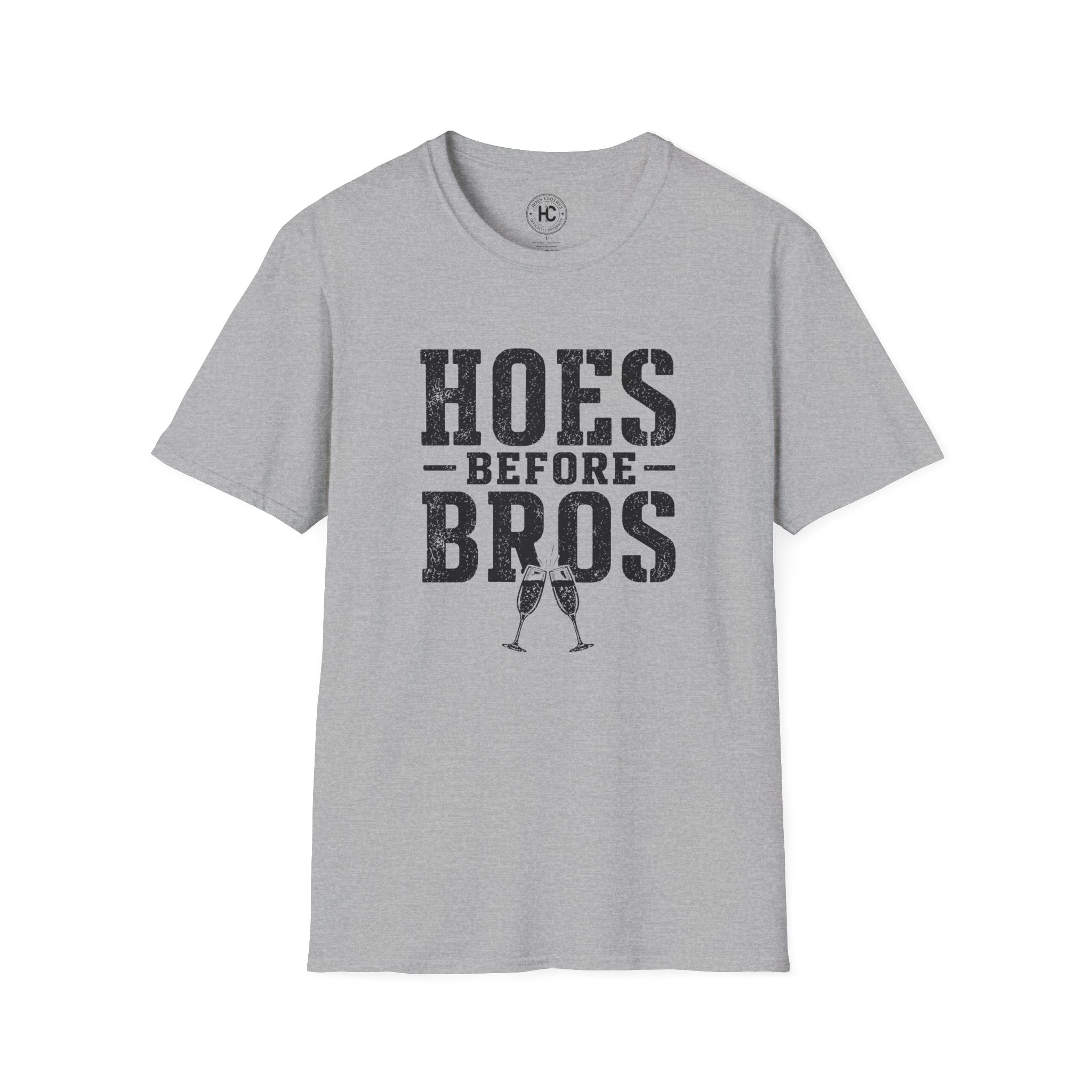 Hoes Before Bros Champagne Large Front Print Tee – Hoes Clothes