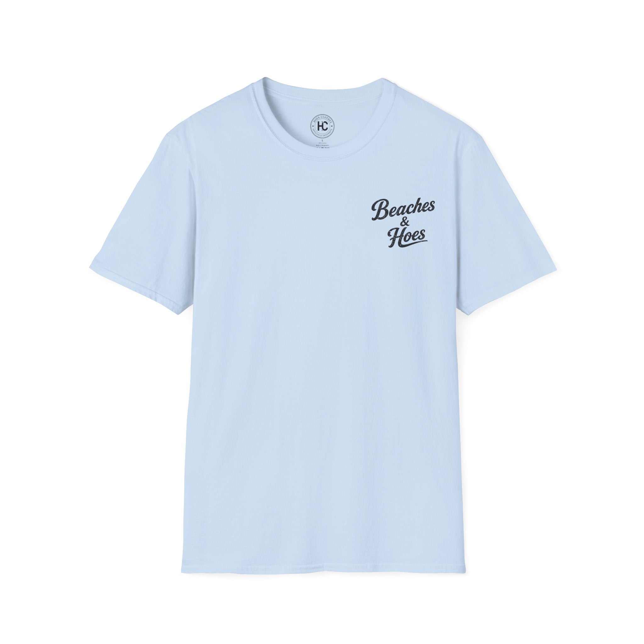 Beaches and Hoes Sunset Left Chest Full Back Print Tee – Hoes Clothes