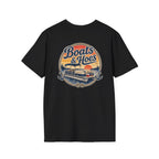 Boats and Hoes Sunset Pontoon Left Chest Full Back Print Tee – Hoes Clothes