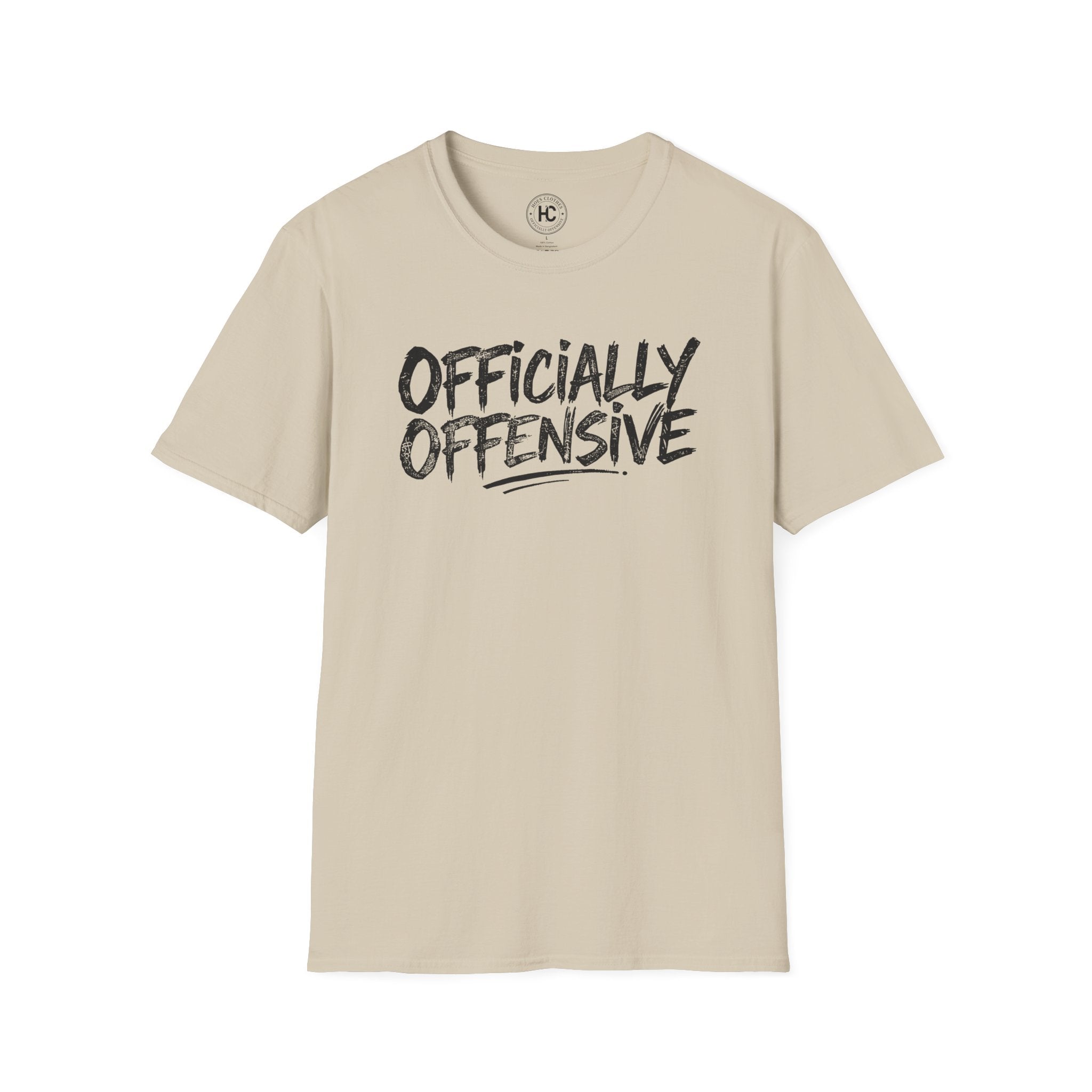 Officially Offensive Distressed Brush Large Front Print Tee – Hoes Clothes