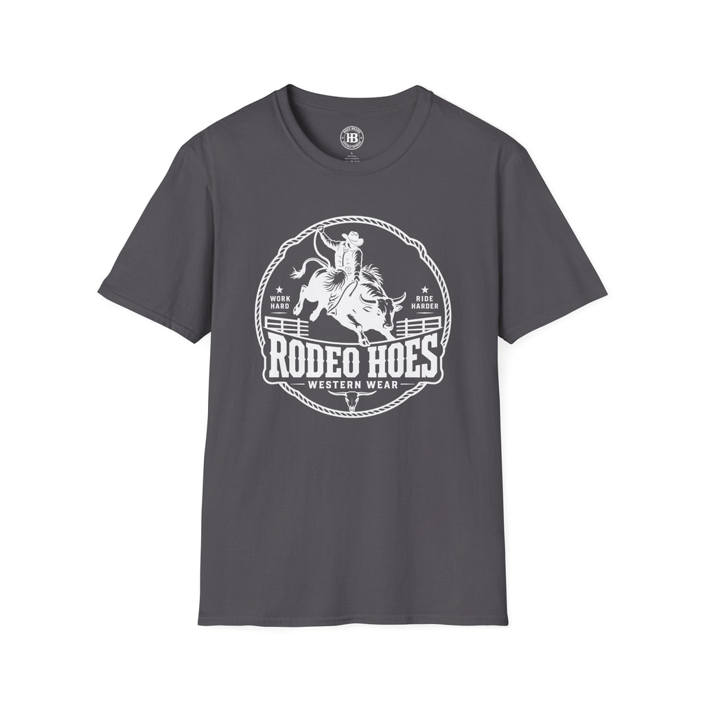 Rodeo Hoes Western Wear Front Only Tee – He Rides – Hoes Clothes