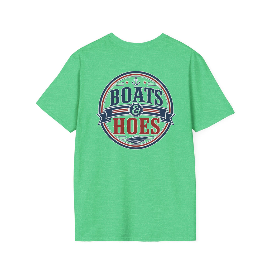 Boats and Hoes Badge Full Color Front & Back Tee – Hoes Clothes