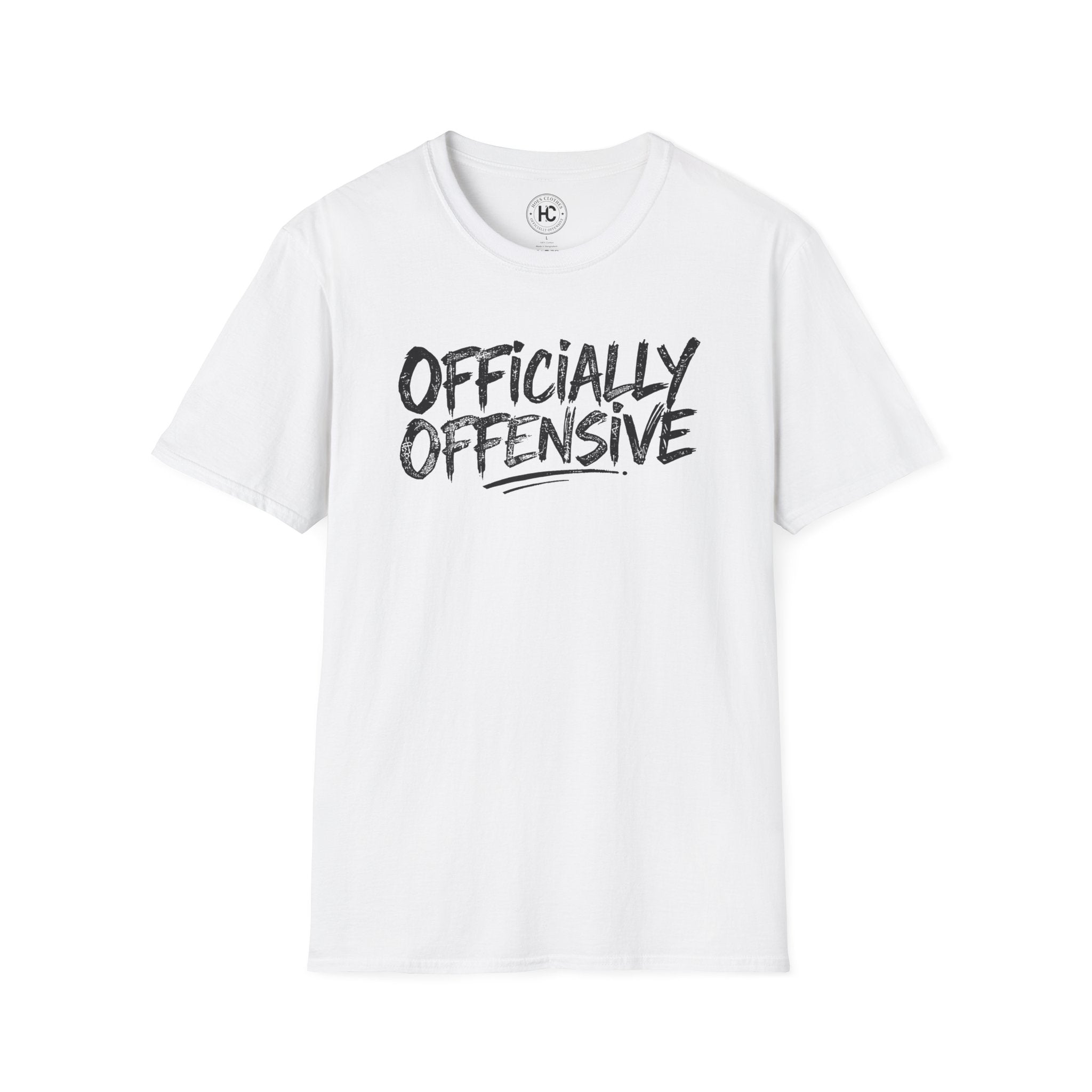 Officially Offensive Distressed Brush Large Front Print Tee – Hoes Clothes