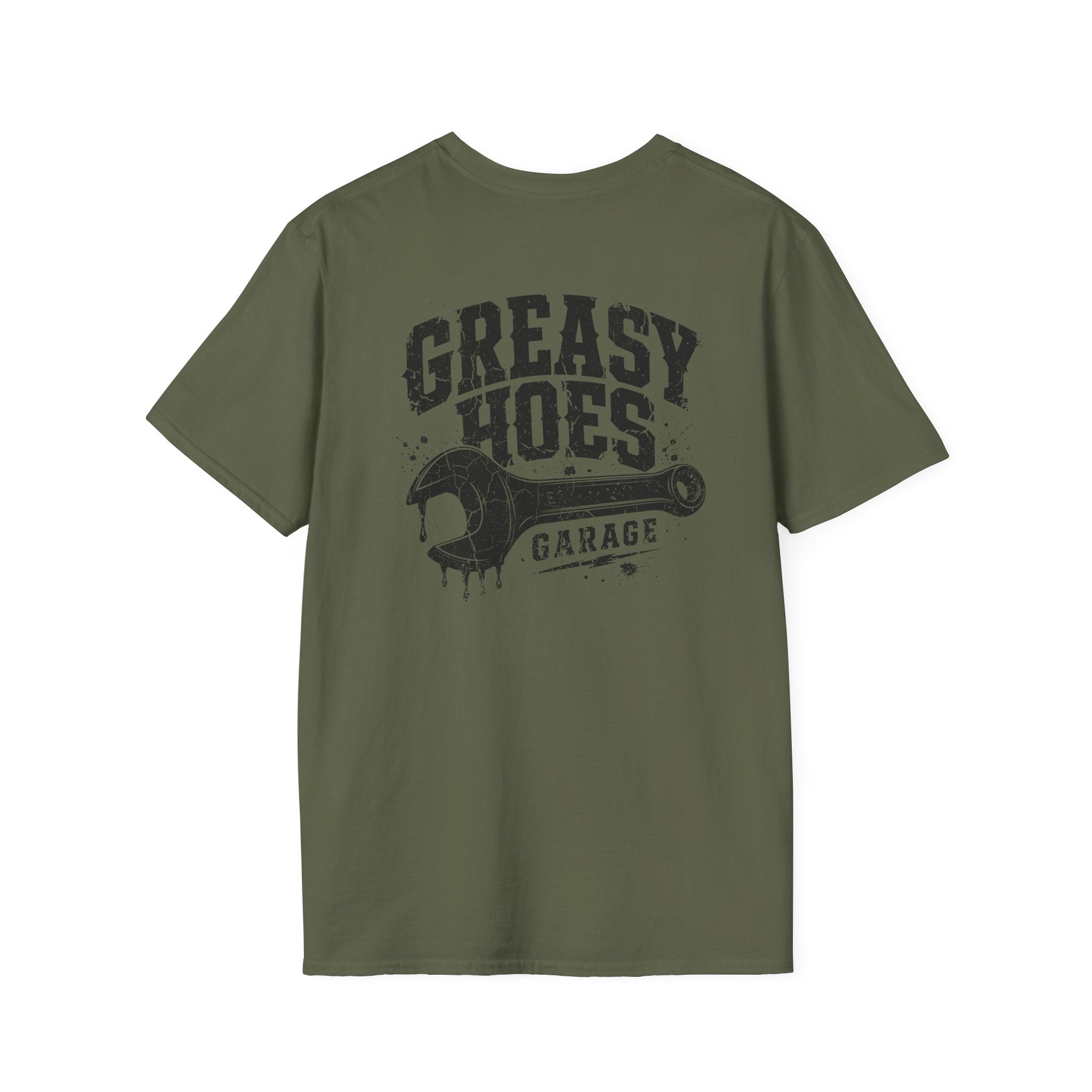 Greasy Hoes Garage Front & Back Tee – Hoes Clothes