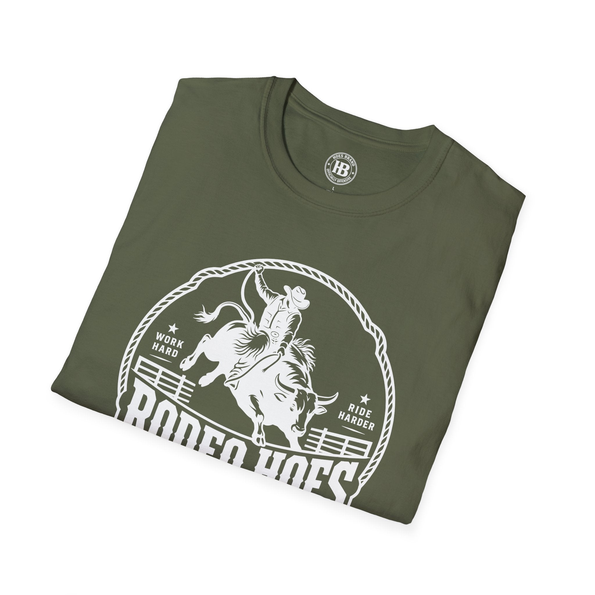 Rodeo Hoes Western Wear Front Only Tee – He Rides – Hoes Clothes
