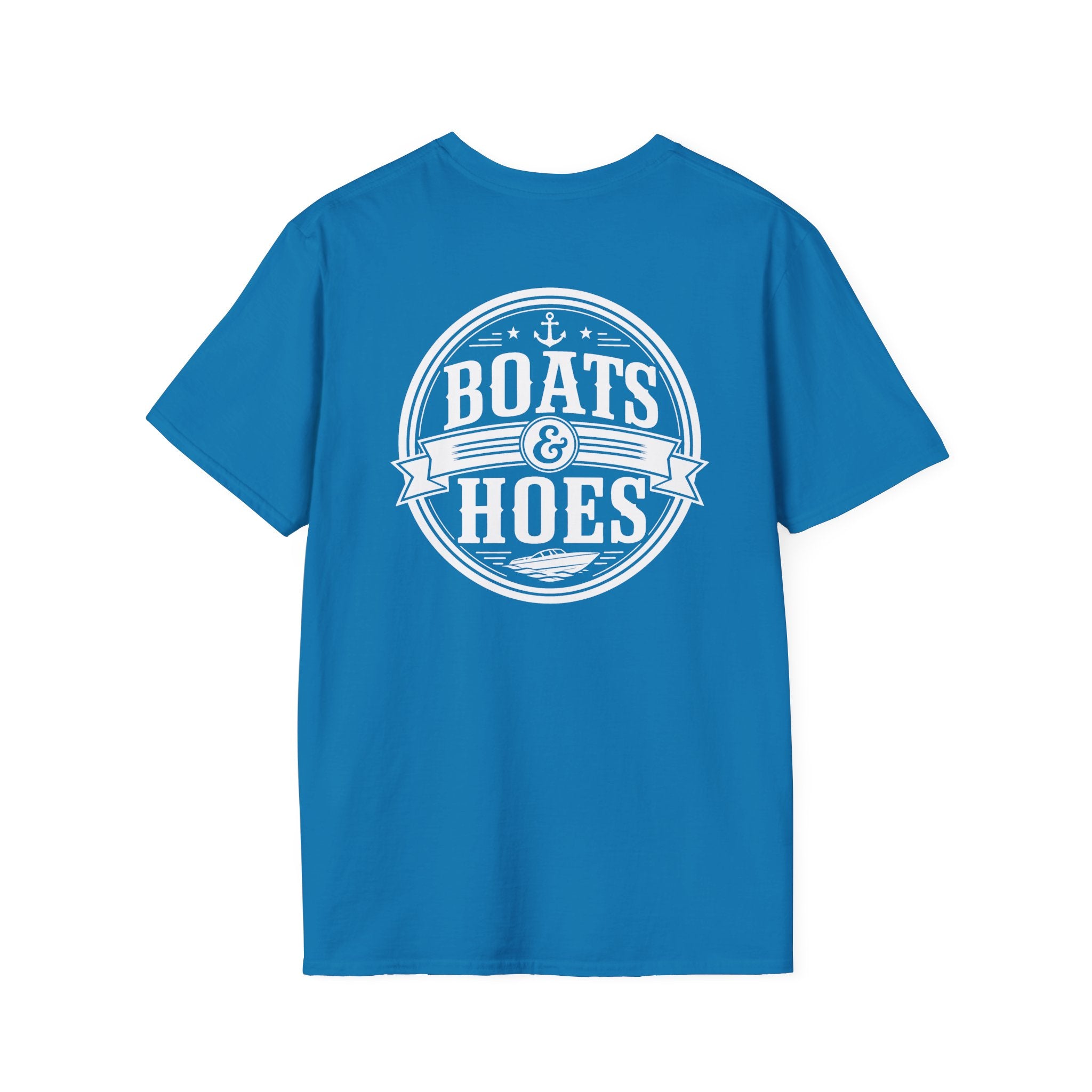 Boats and Hoes Badge Front & Back Print Tee – Hoes Clothes