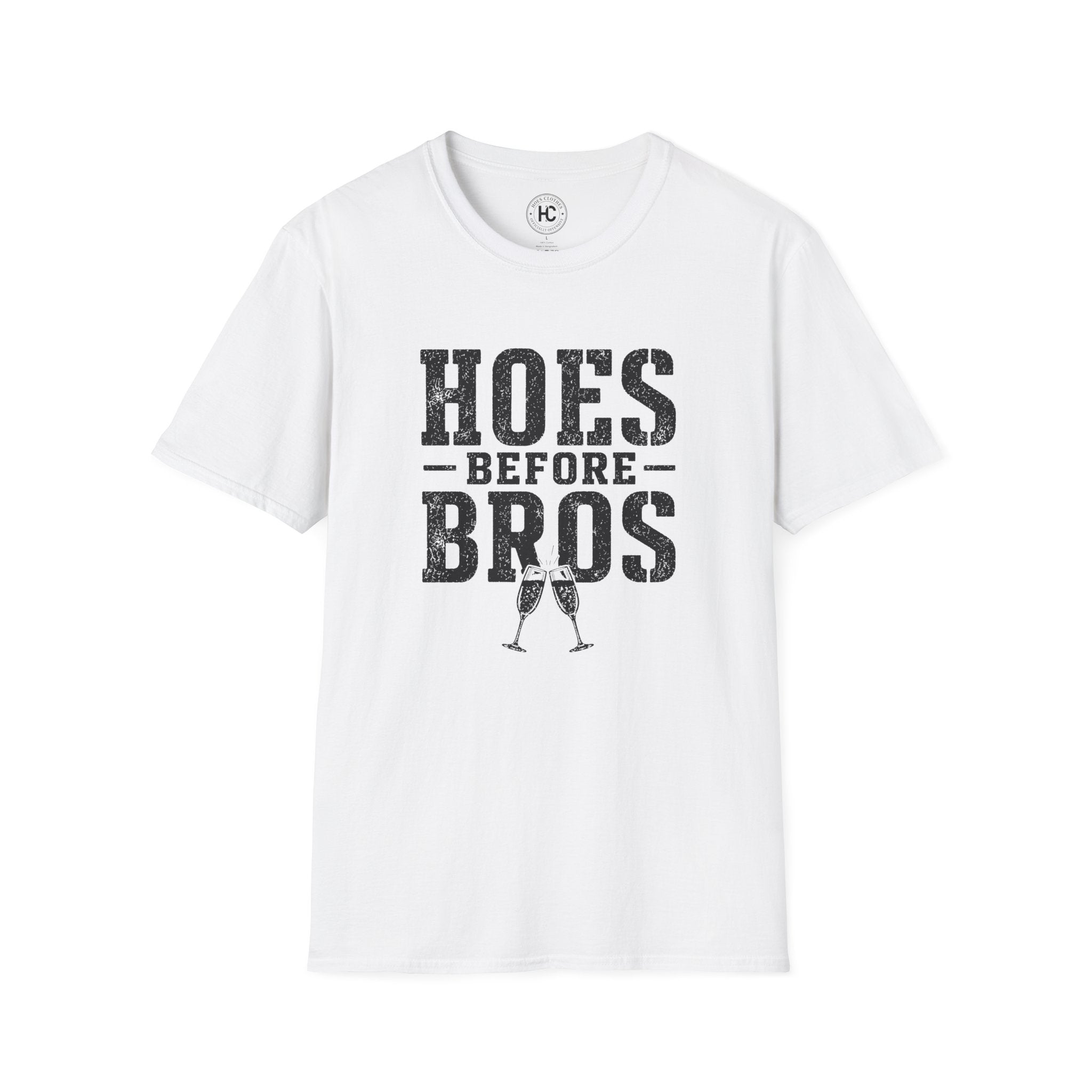 Hoes Before Bros Champagne Large Front Print Tee – Hoes Clothes