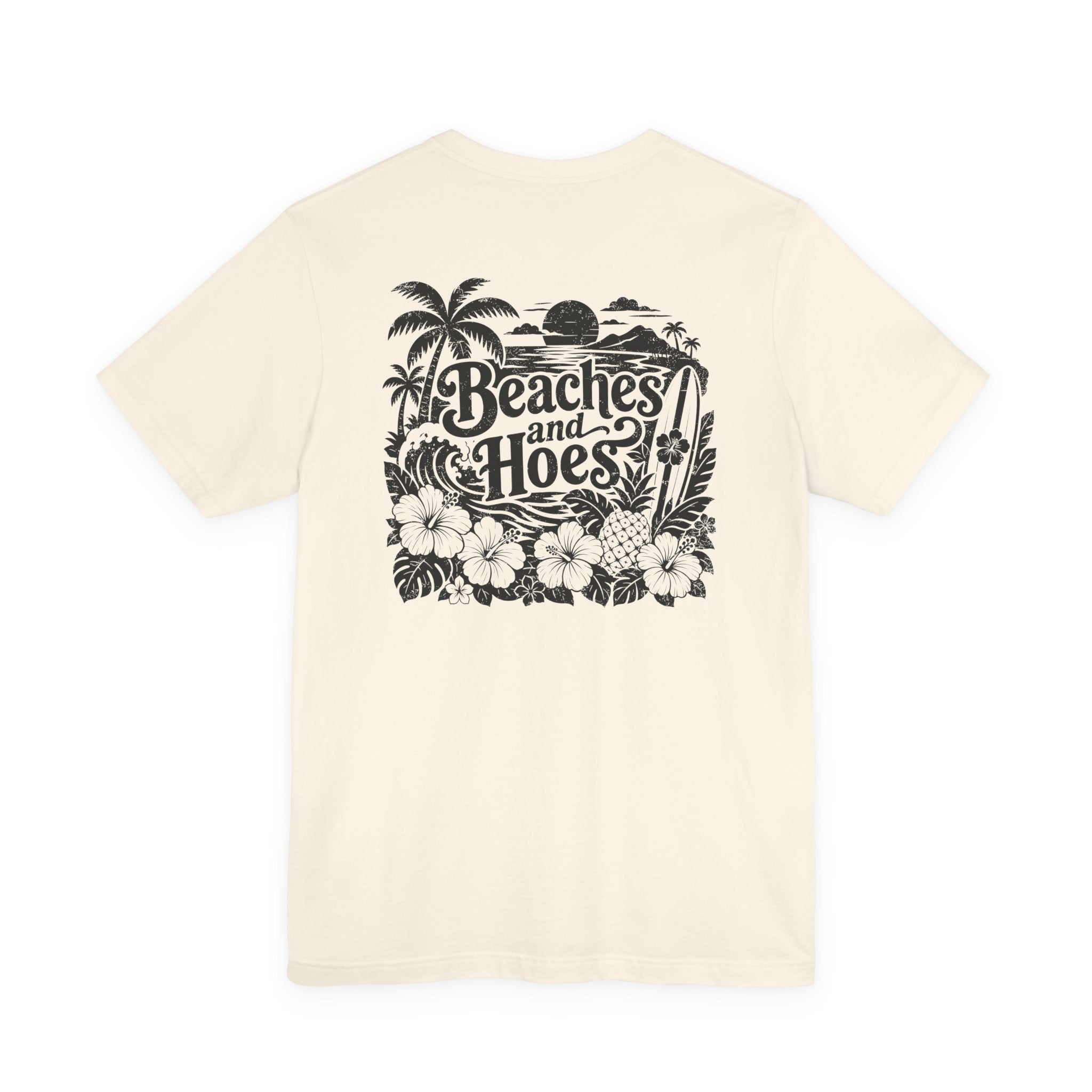 Beaches and Hoes B&W Left Chest Full Back Print Tee – Hoes Clothes