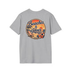 Beaches and Hoes Sunset Left Chest Full Back Print Tee – Hoes Clothes