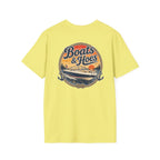 Boats and Hoes Sunset Speedboat Left Chest Full Back Print Tee – Hoes Clothes