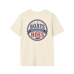 Boats and Hoes Badge Full Color Front & Back Tee – Hoes Clothes