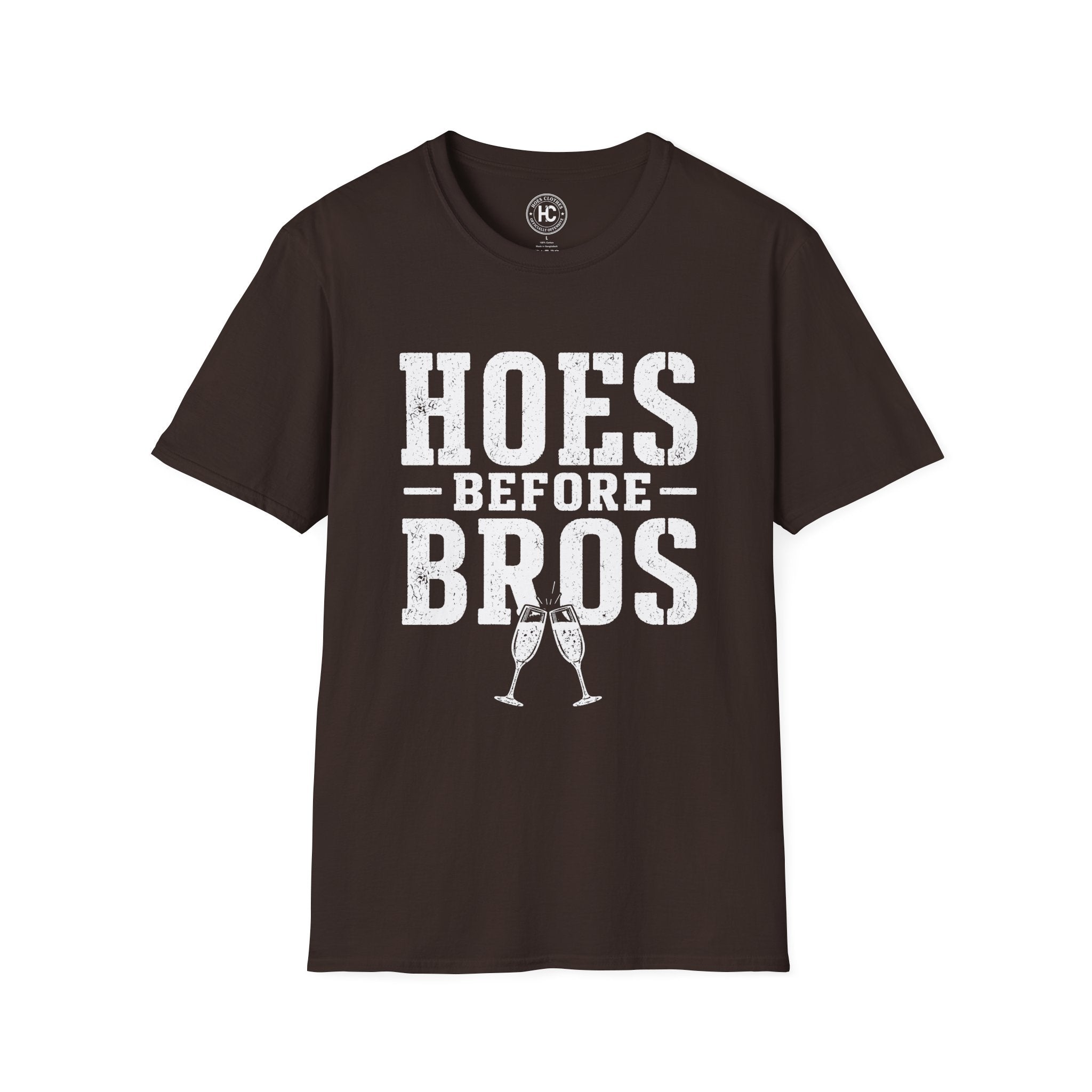 Hoes Before Bros Champagne Large Front Print Tee – Hoes Clothes