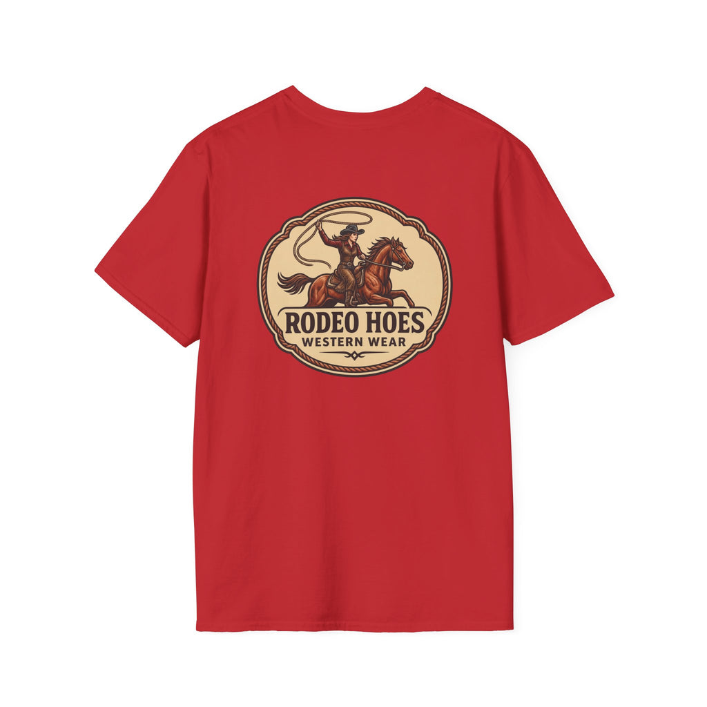 Rodeo Hoes Western Wear Front & Back Tee – Full Color – She Rides – Hoes Clothes