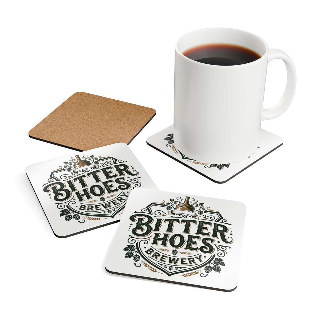 Bitter Hoes Brewery Corkwood Coaster Set