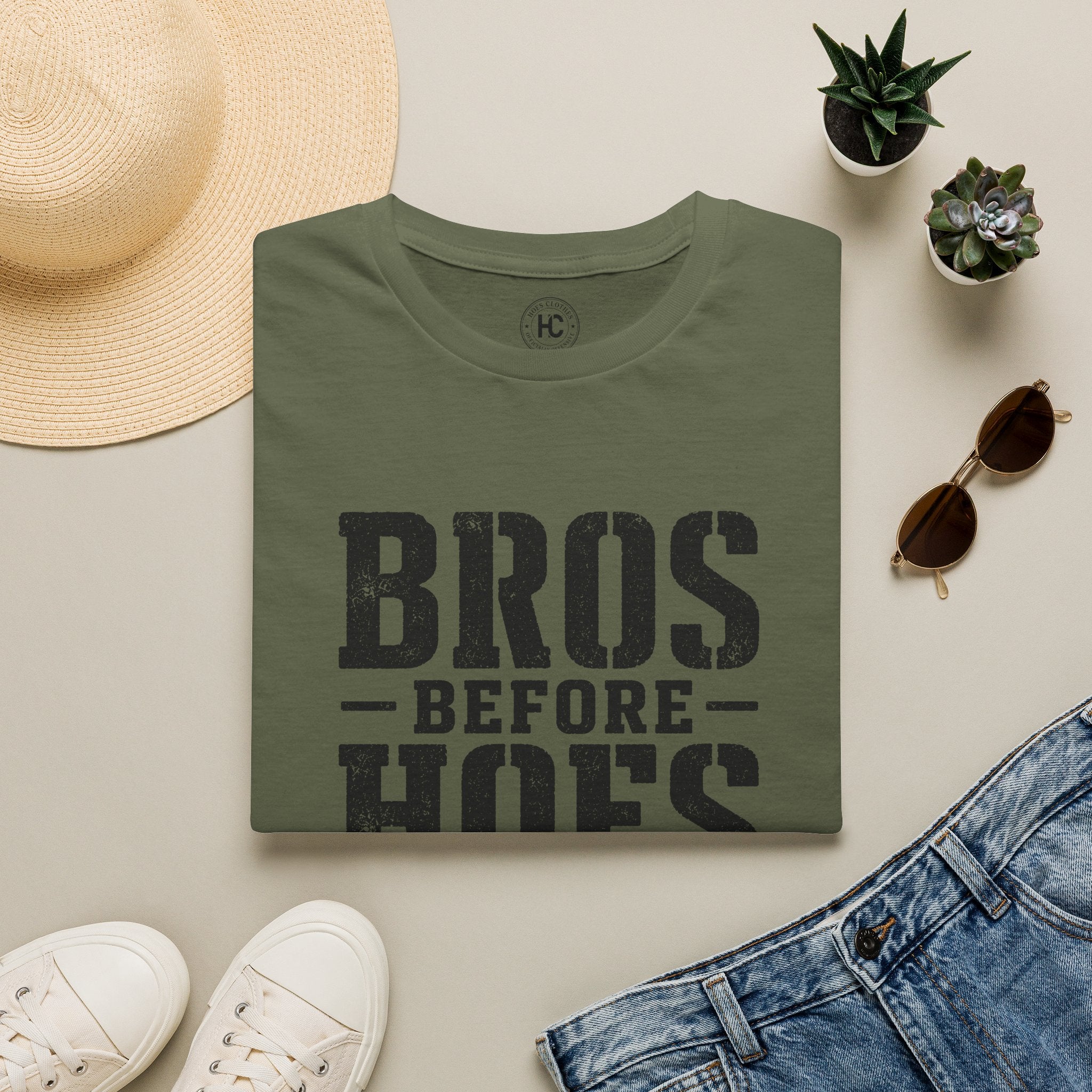 Bros Before Hoes Beer Large Front Print Tee – Hoes Clothes