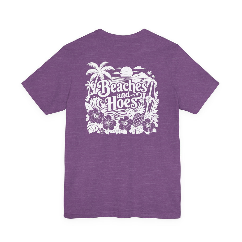 Beaches and Hoes B&W Left Chest Full Back Print Tee – Hoes Clothes