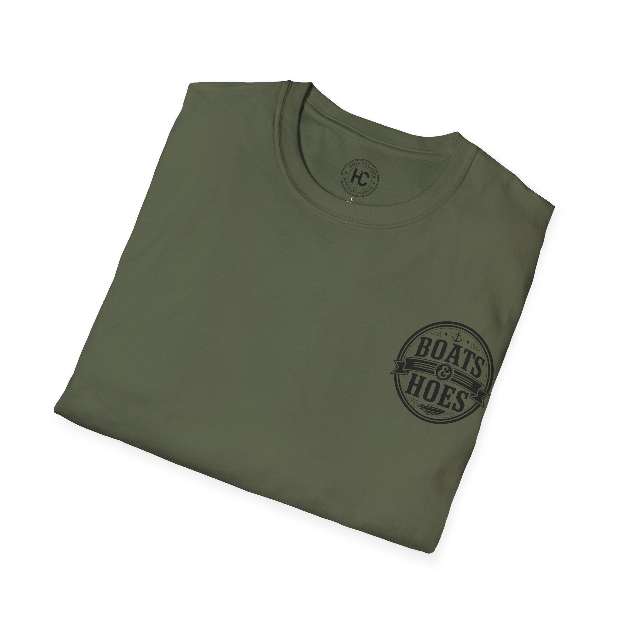 Boats and Hoes Badge Front & Back Print Tee – Hoes Clothes