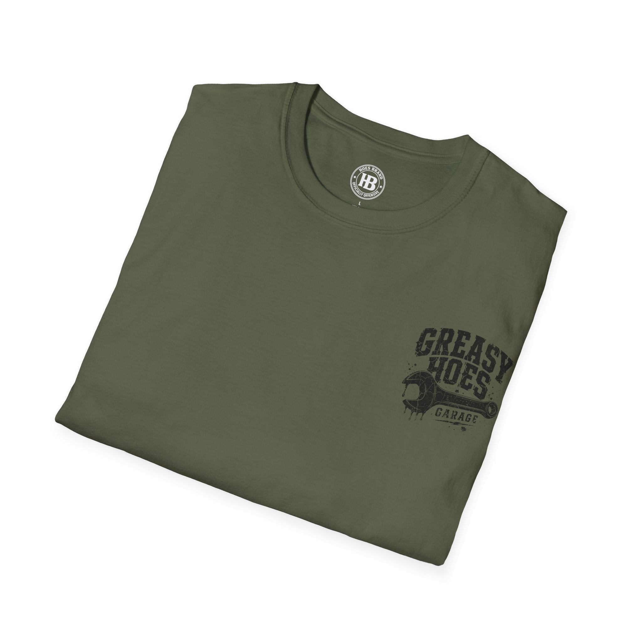 Greasy Hoes Garage Front & Back Tee – Hoes Clothes