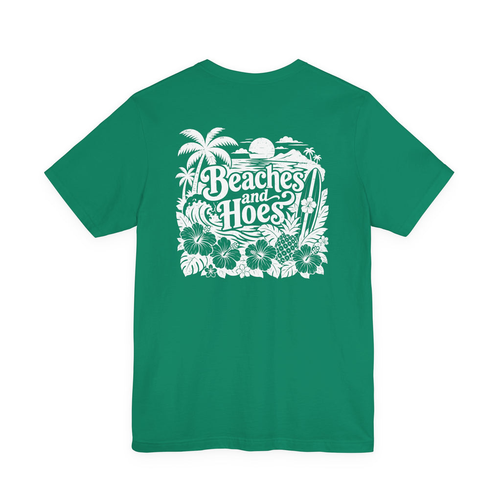 Beaches and Hoes B&W Left Chest Full Back Print Tee – Hoes Clothes