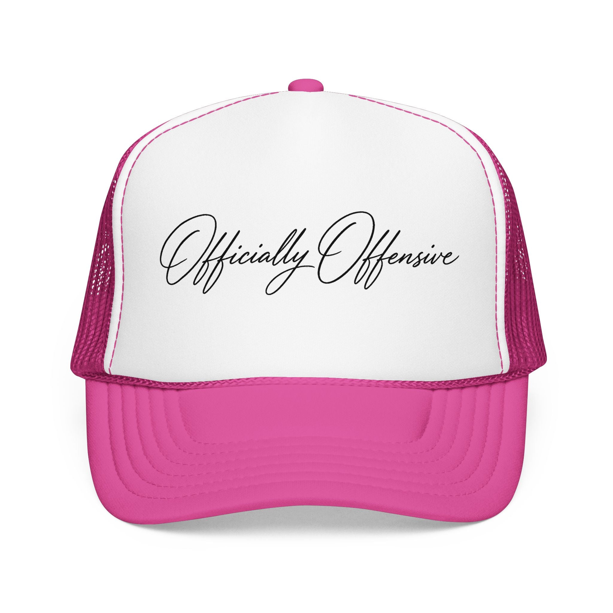 Officially Offensive Script Trucker Hat – Hoes Clothes