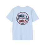 Boats and Hoes Badge Full Color Front & Back Tee – Hoes Clothes
