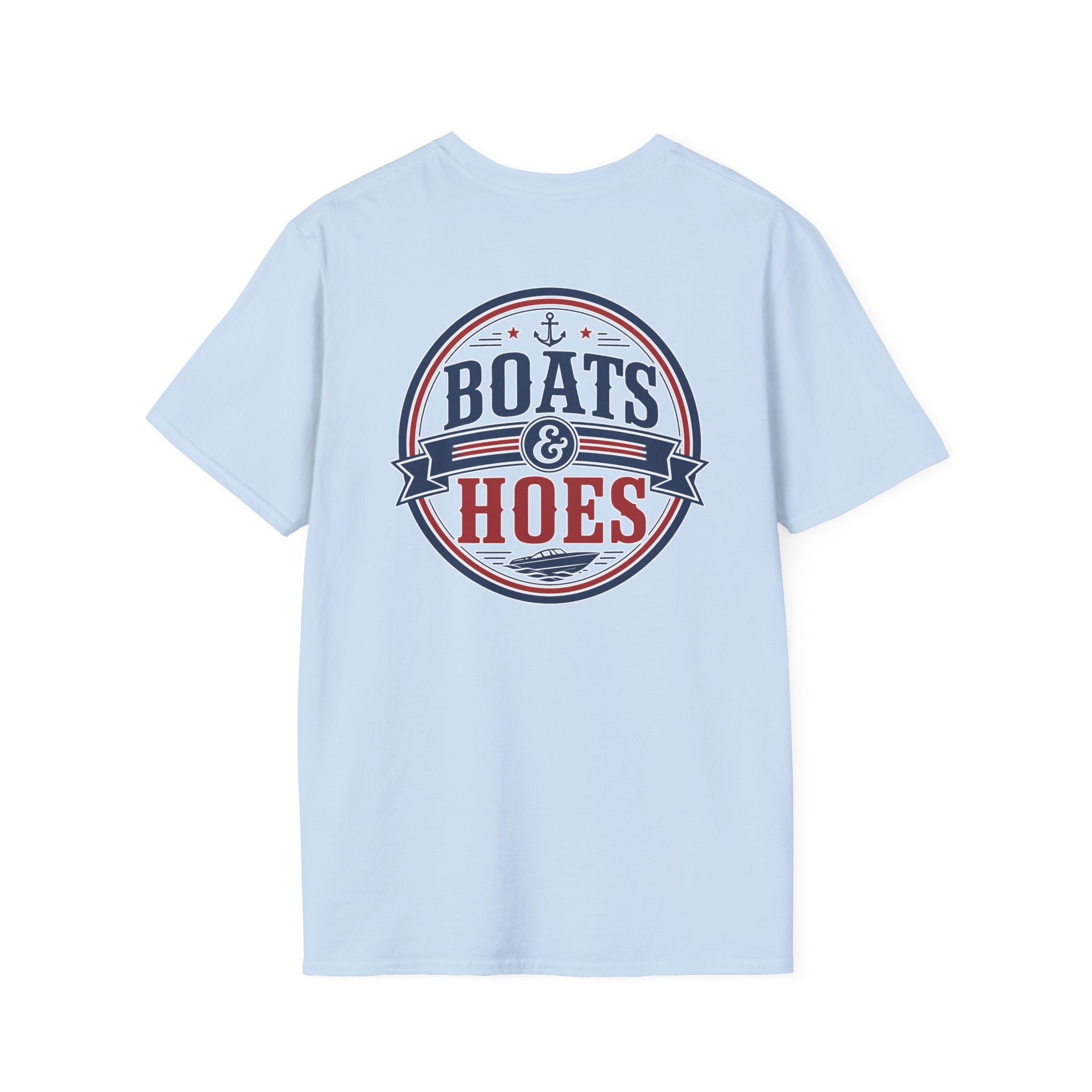 Boats and Hoes Badge Full Color Front & Back Tee – Hoes Clothes