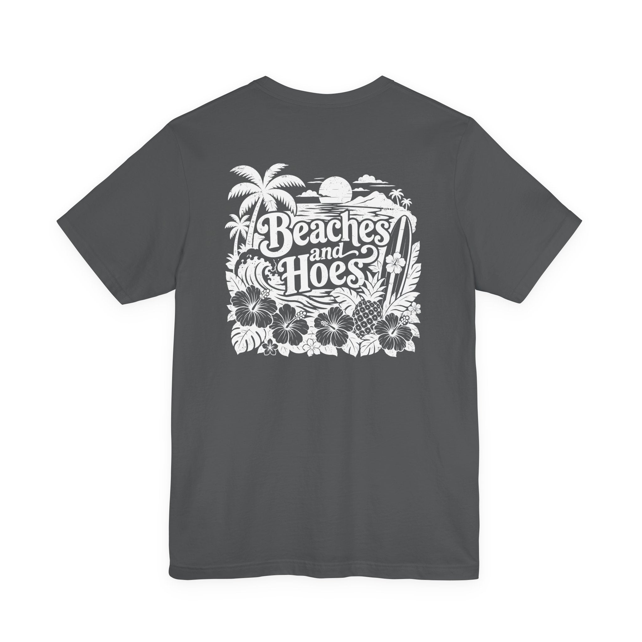Beaches and Hoes B&W Left Chest Full Back Print Tee – Hoes Clothes