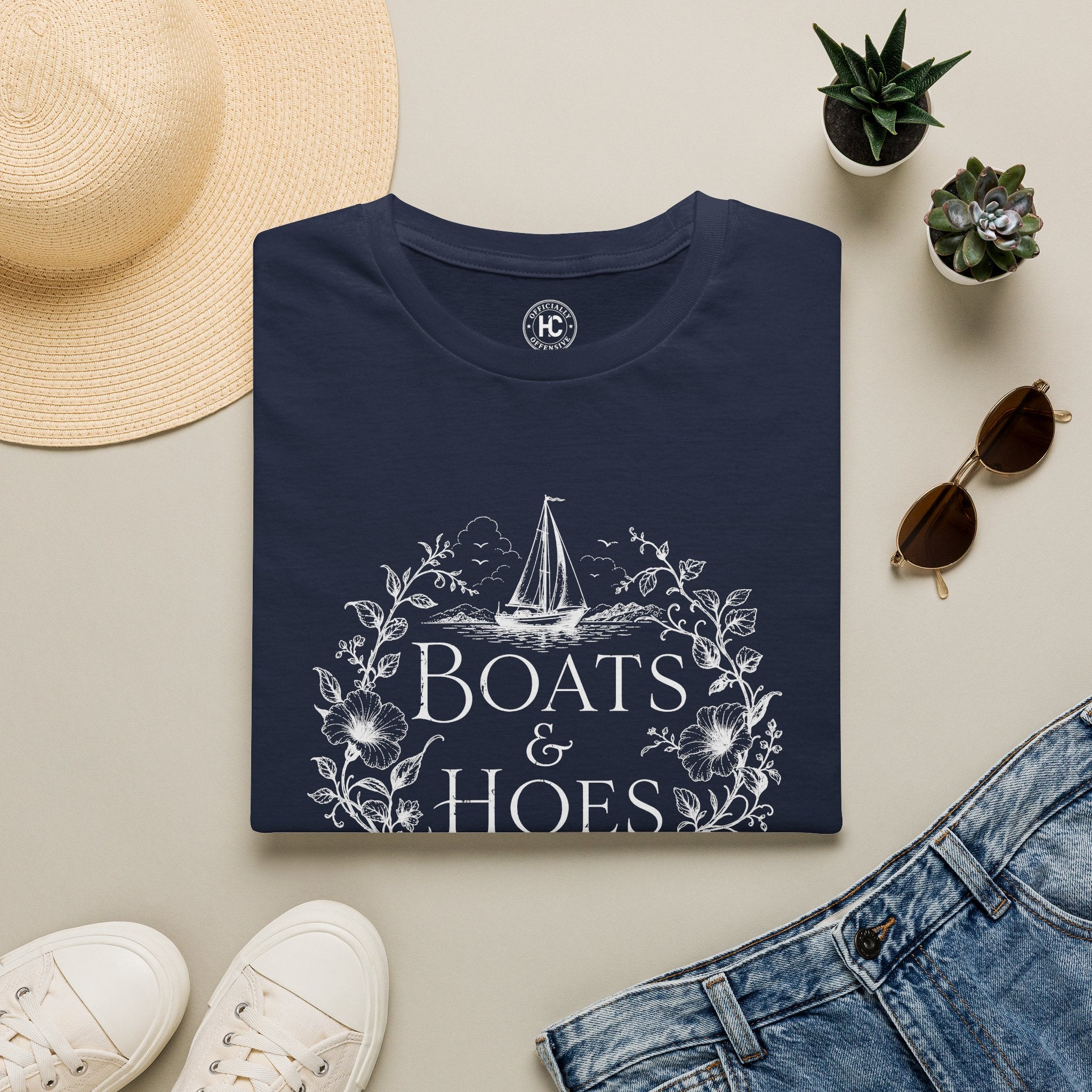Boats and Hoes Botanical Front Only Tee – Hoes Clothes