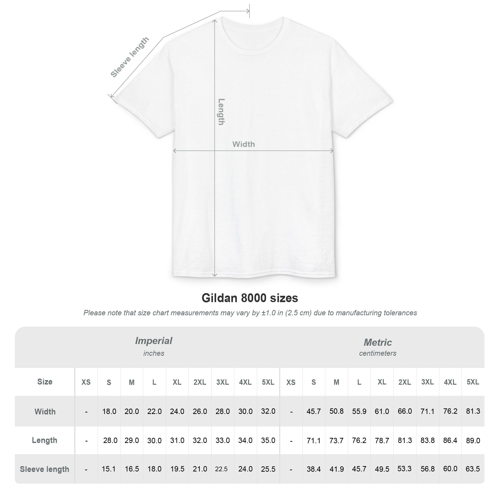 TW Unisex DryBlend Tee - Gildan 8000 50/50 Cotton-Poly Blend