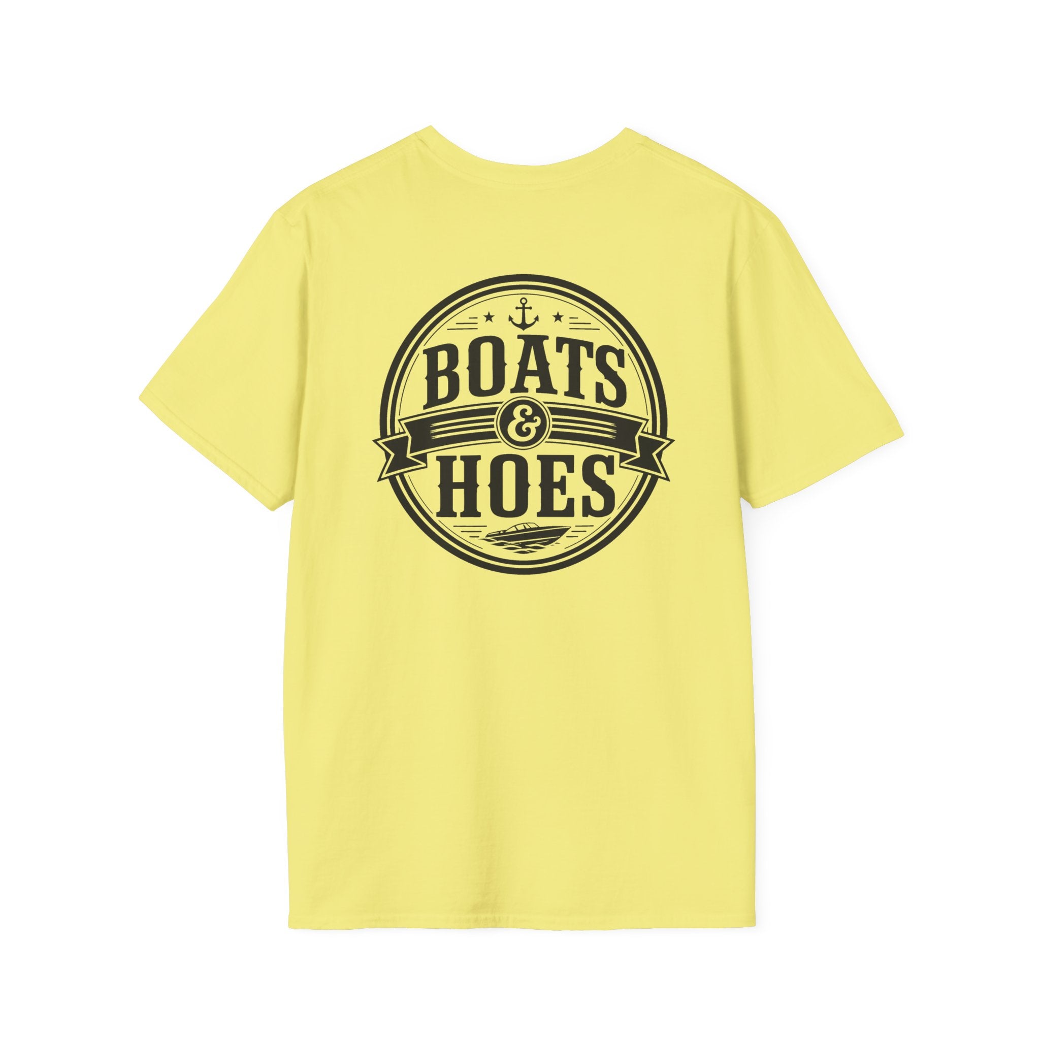 Boats and Hoes Badge Front & Back Print Tee – Hoes Clothes