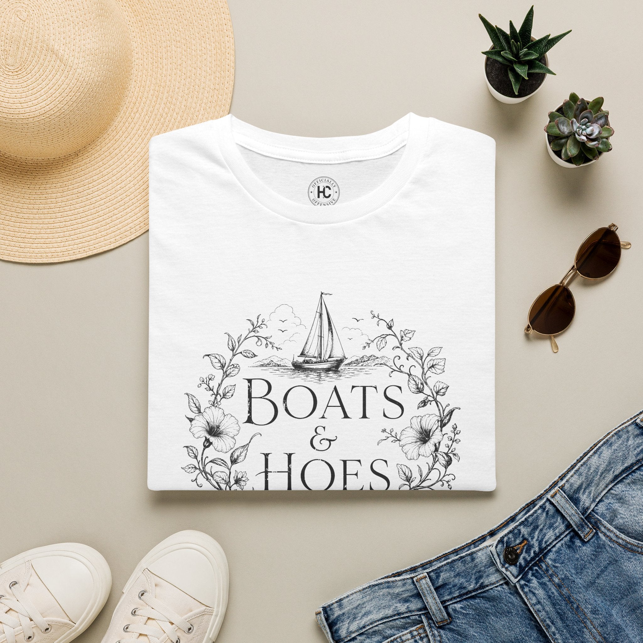 Boats and Hoes Botanical Front Only Tee – Hoes Clothes