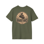 Rodeo Hoes Western Wear Front & Back Tee – Full Color – He Rides – Hoes Clothes
