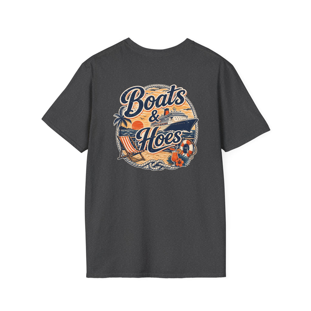 Boats and Hoes Sunset Cruising Left Chest Full Back Print Tee – Hoes Clothes